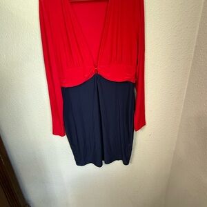VENUS Vibrant Red And Blue Dress